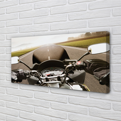Canvas print Motorcycle road high in the sky
