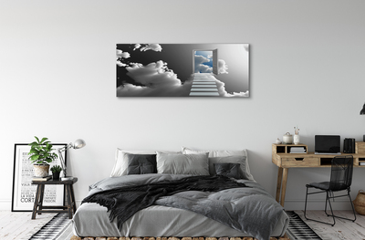 Canvas print Stairs clouds door