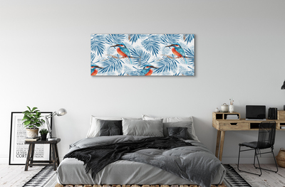 Canvas print Painted bird on a branch