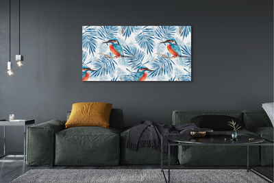 Canvas print Painted bird on a branch