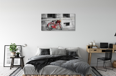 Canvas print Red bicycle with a basket