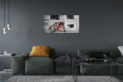 Canvas print Red bicycle with a basket