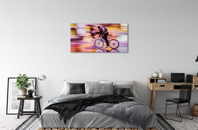 Canvas print Lights bicycle man