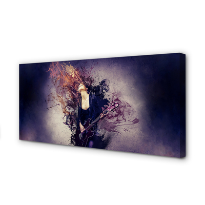 Canvas print Guitar sheet women