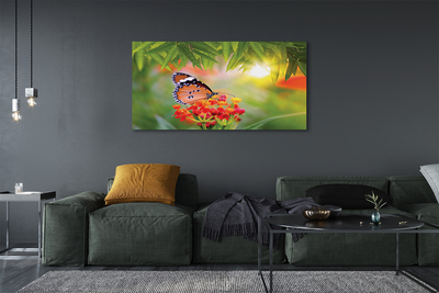 Canvas print Flowers colorful butterfly