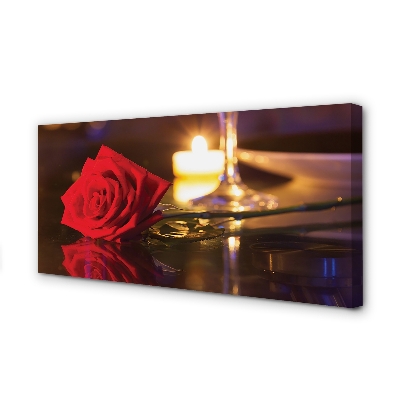 Canvas print Glass pink candle