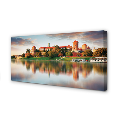 Canvas print Krakow castle river