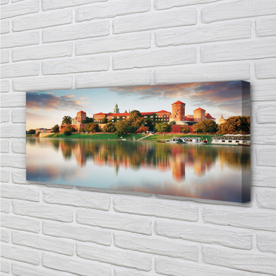 Canvas print Krakow castle river