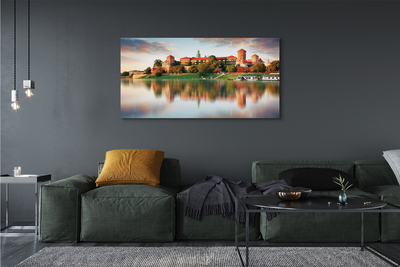 Canvas print Krakow castle river