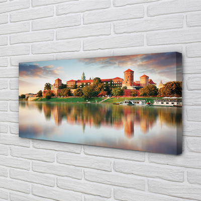 Canvas print Krakow castle river