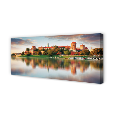 Canvas print Krakow castle river