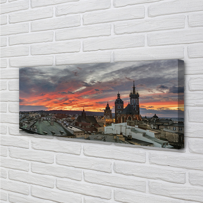 Canvas print Sunset panorama krakow