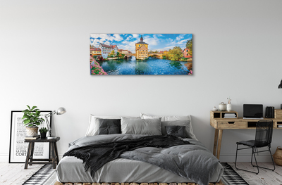 Canvas print Germany old bridges of the river in the city