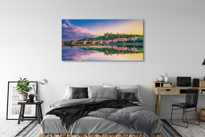 Canvas print River sunset germany