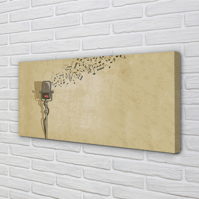 Canvas print Notes microphone