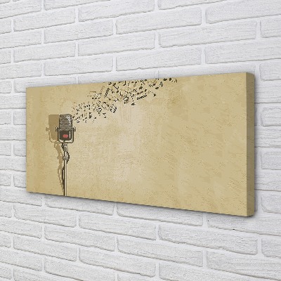 Canvas print Notes microphone