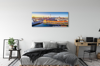Canvas print Berlin river bridges