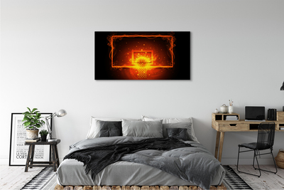 Canvas print Flaming basketball