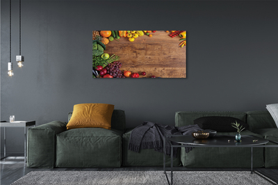 Canvas print Apple's board of asparagus pineapple