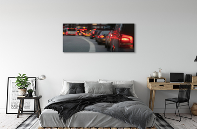 Canvas print Cars cork city street lights