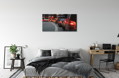 Canvas print Cars cork city street lights
