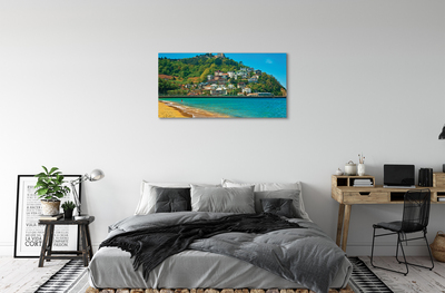 Canvas print Spain mountain village beach
