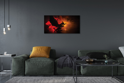 Canvas print Black dragon clouds