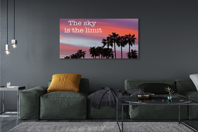 Canvas print Palm sunset sun