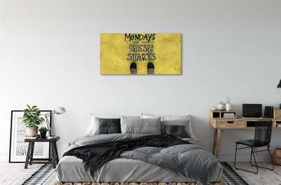 Canvas print Legs yellow background registration