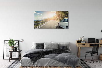 Canvas print Mountain clouds tree automatic routes