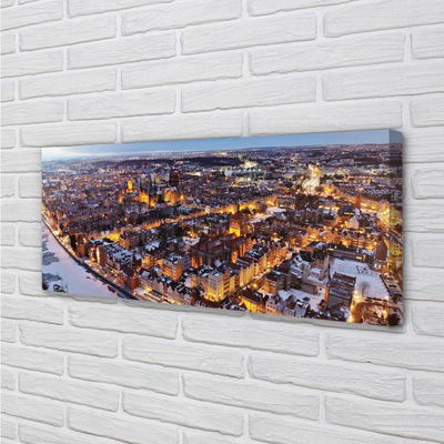 Canvas print River panorama gdansk winter