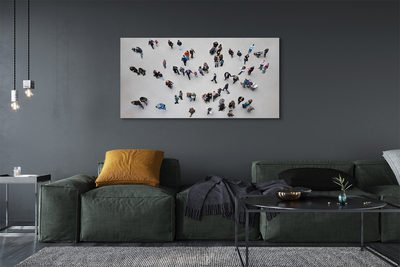 Canvas print People, birds fly