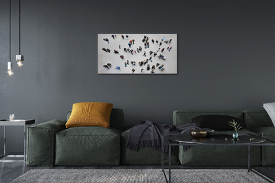 Canvas print People, birds fly