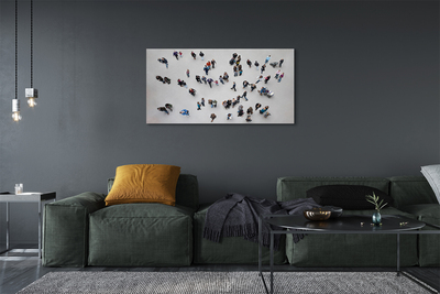 Canvas print People, birds fly