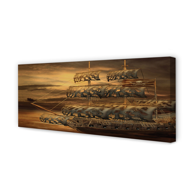 Canvas print Sea of ​​clouds ships