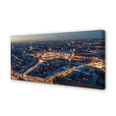 Canvas print Night panorama krakow