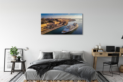 Canvas print The sea of ​​city sky ship