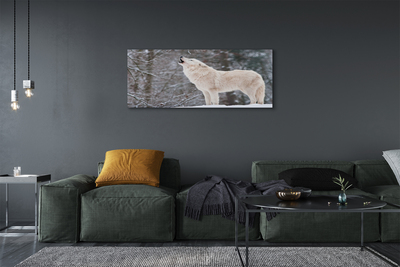 Canvas print Loup winter forest