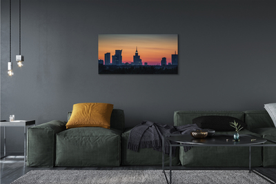 Canvas print Sunset panorama of warsaw