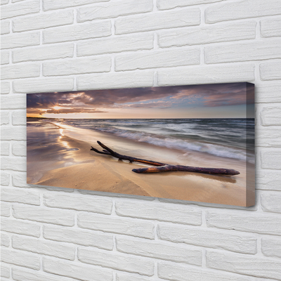 Canvas print Gdansk beach sunset sea sun
