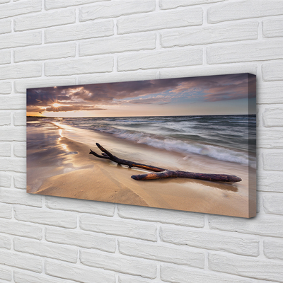 Canvas print Gdansk beach sunset sea sun