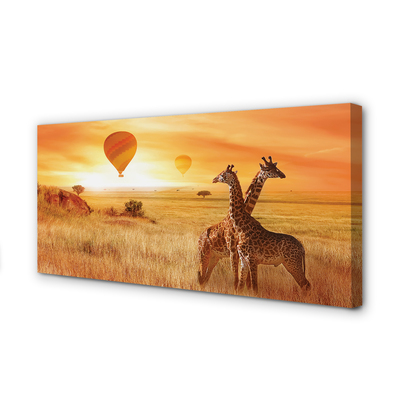 Canvas print Balloons sky giraffe