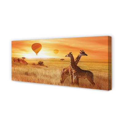 Canvas print Balloons sky giraffe