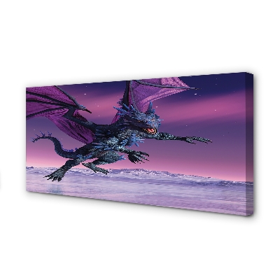 Canvas print Dragon colorful sky