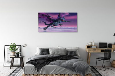 Canvas print Dragon colorful sky