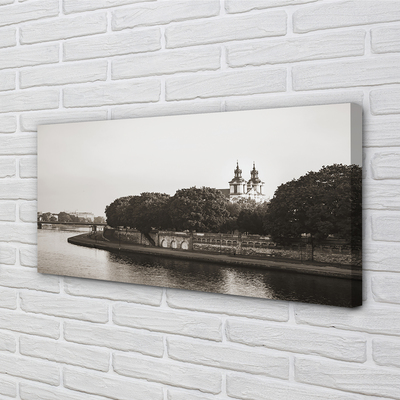 Canvas print River bridge krakow