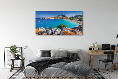 Canvas print Panorama of the beach coast of greece