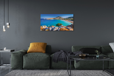 Canvas print Panorama of the beach coast of greece