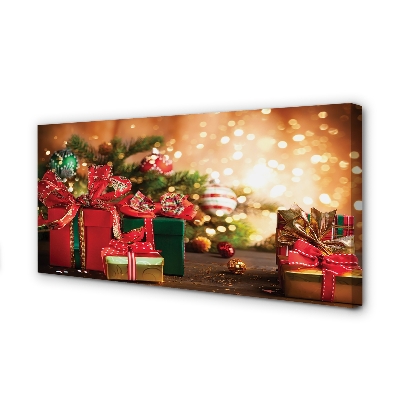 Canvas print Christmas decorations gift lights