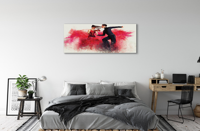 Canvas print Red smoke people